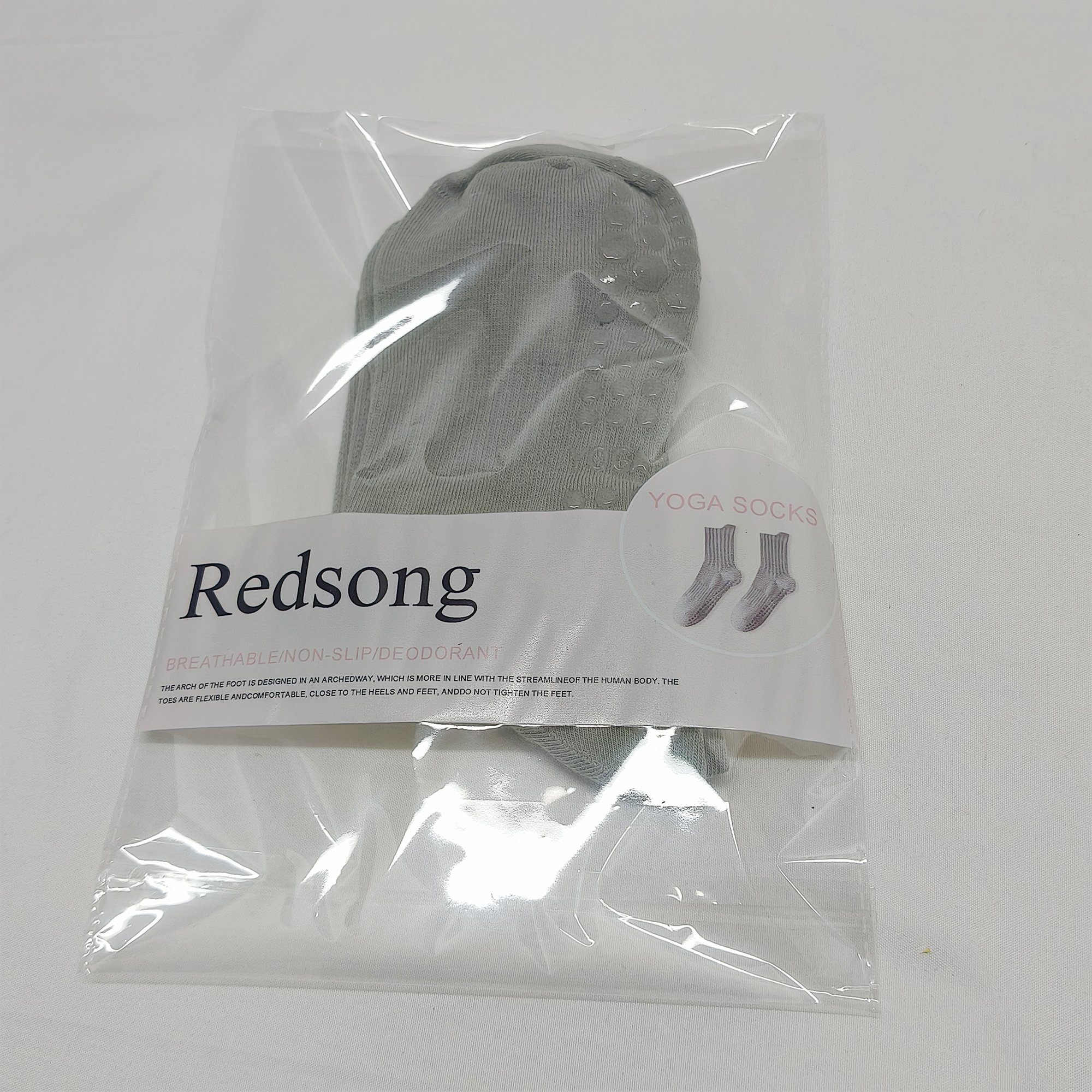 Redsong-Yoga socks,Pilates Socks with Grips for Women,Womens Yoga Ballet Barre Hospital Gym Athletic Socks. - Image 4