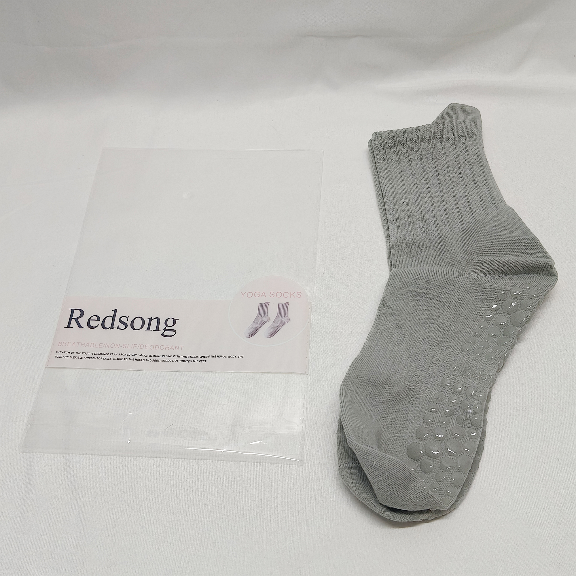 Redsong-Yoga socks,Pilates Socks with Grips for Women,Womens Yoga Ballet Barre Hospital Gym Athletic Socks. - Image 7