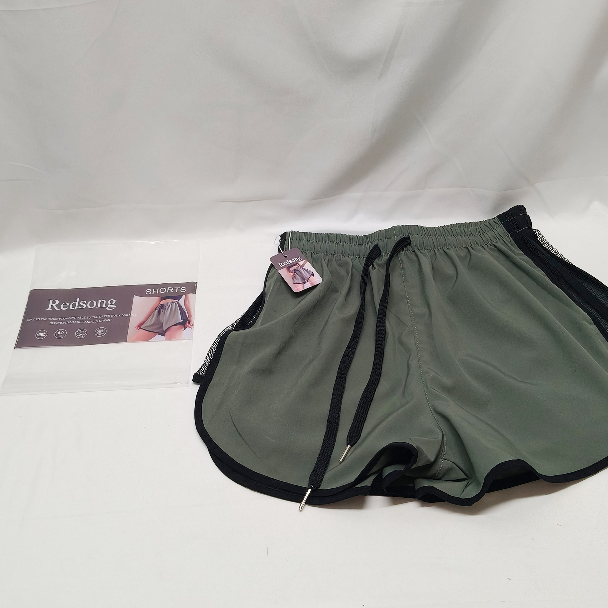 Redsong-Shorts,Womens Athletic Shorts Running Color Block Dolphin Shorts with Pockets and Drawstring. - Image 8