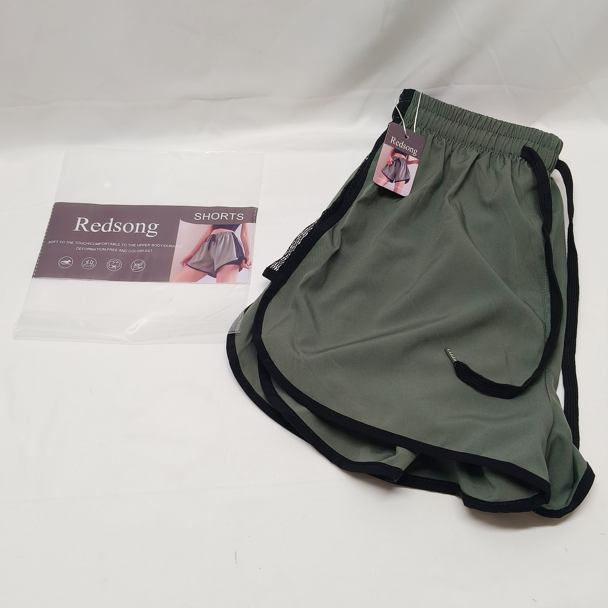 Redsong-Shorts,Womens Athletic Shorts Running Color Block Dolphin Shorts with Pockets and Drawstring. - Image 9