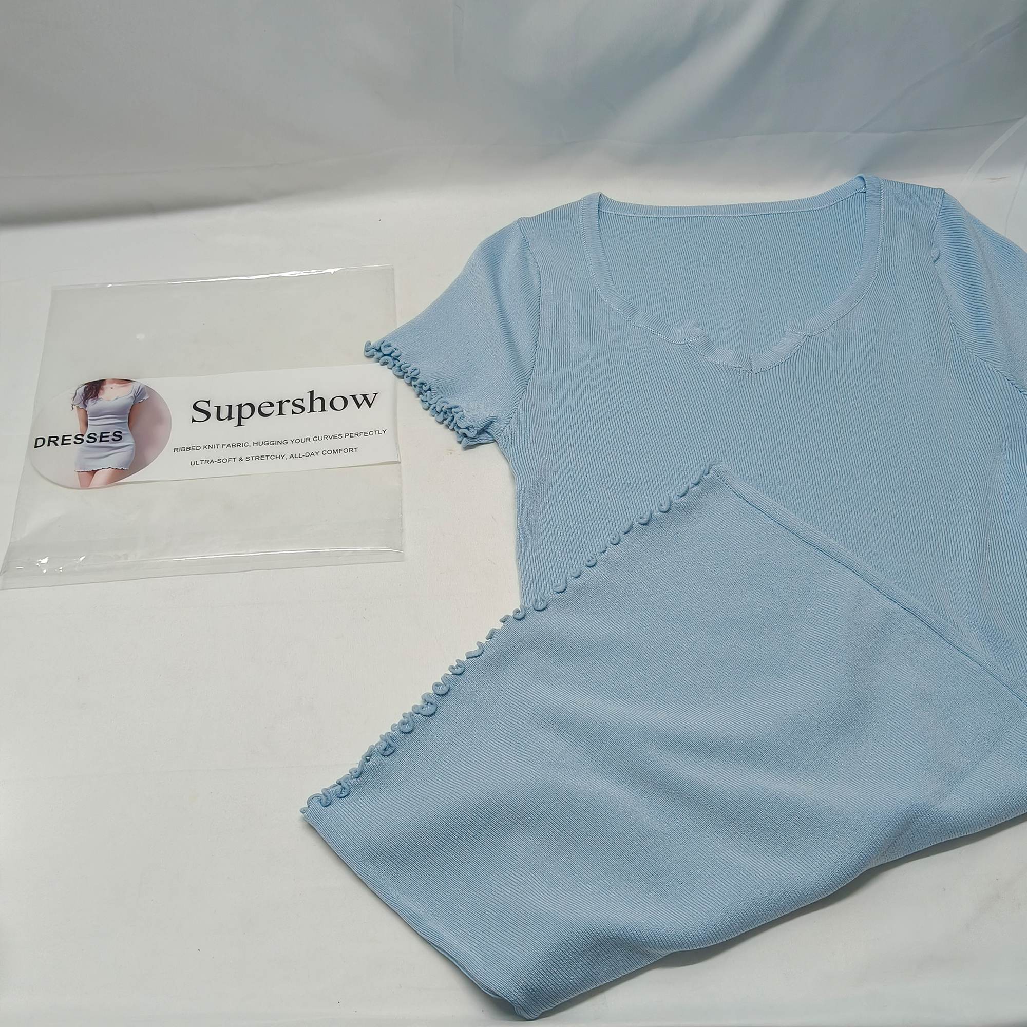 Supershow-Dresses,Womens Summer Mini Dress Ribbed Knit Crewneck 2026 Basic Slim Fit Party Cocktail Short Dresses - Image 8